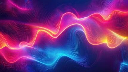 Poster - Abstract background with swirling lines and a vibrant neon wave effect