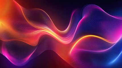 Poster - Abstract background with swirling lines and a vibrant neon wave effect