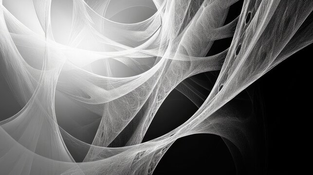 Abstract black and white digital fractal background created using computer graphics