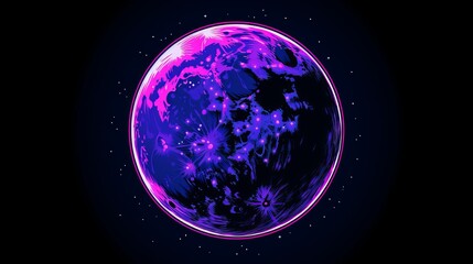 Wall Mural - cosmic moon: a vibrant digital art illustration