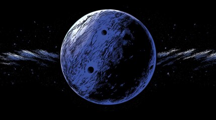 Wall Mural - blue planet in space: a cosmic art illustration