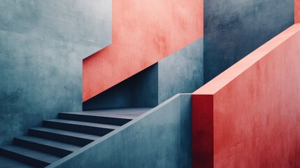 Poster - Abstract 3D rendering featuring a contemporary geometric backdrop for graphic design applications