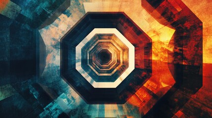 Poster - Abstract geometric octagons background for technology and science concepts featuring artistic composition suitable for digital art and modern presentations