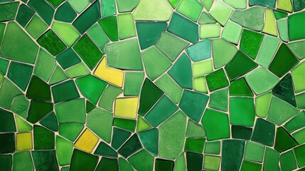 Poster - Abstract green mosaic pattern