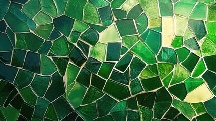 Poster - Abstract green mosaic pattern