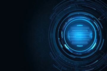 Poster - Futuristic abstract background featuring glowing blue technology and circuit patterns, perfect for digital design projects.