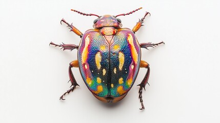 Wall Mural - Beautiful bright beetle on a white background, isolated