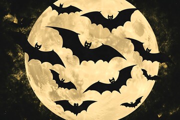 halloween background with bats