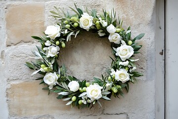 Canvas Print - wreath on the wall