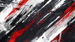 © luck - Abstract red and black paint strokes on a white background, dynamic and expressive design.