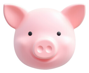 Canvas Print - PNG Pig emoji icon white background representation investment.