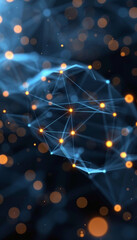 Poster - A dynamic display of interconnected glowing nodes against a dark backdrop, illustrating a network design.