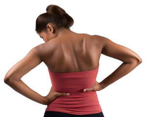 Poster - PNG Back pain adult woman white background.