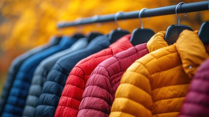 heartwarming display of diverse coats on hangers against a soft blurred background promoting a community coat drive