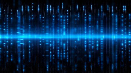 Wall Mural - abstract blue digital background with glowing lines and dots