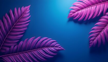Wall Mural - purple feathers on a blue background