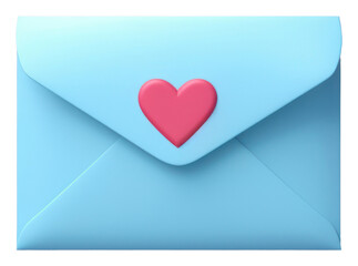 Wall Mural - PNG Envelope heart mail blue.