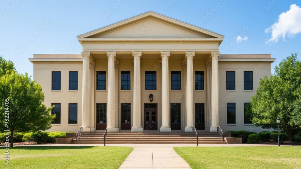 The exterior of a historic courthouse, representing the enduring nature ...