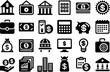 © Deecurve - Finance related concept such as Dollar sign, bank, credit card, piggy bank, wallet & many more editable stroke outline icons isolated on white background flat vector illustration