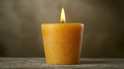 Poster -   A clear image shows a close-up candle on a table