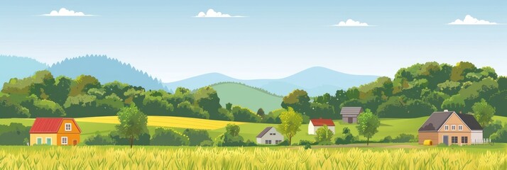 Sticker - Tranquil Countryside Landscape