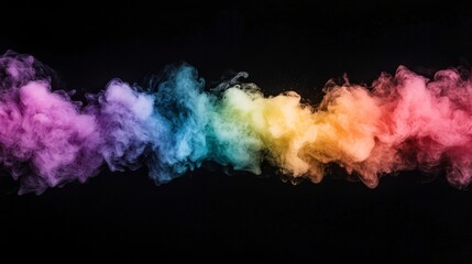 Wall Mural - Colorful abstract smoke flow against a dark background