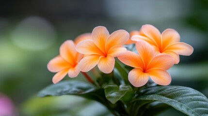 Wall Mural - Bright orange flowers bloom among stones in a garden during springtime