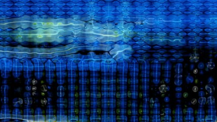 Canvas Print - Digital Waves: Abstract Tech Background with Luminous Orbs and Lines