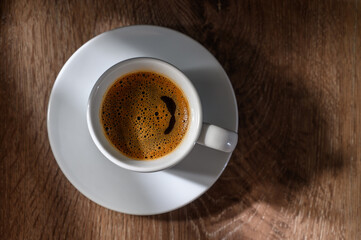 a cup of turkish coffee with foam