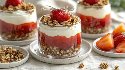 Sticker -  strawberries, granola, and yogurt