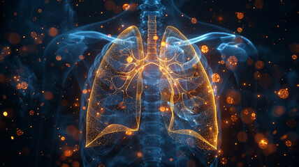 X-ray of human lungs close-up