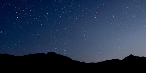 Wall Mural - a Night sky panorama with stars and moon