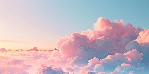 Wall Mural - Clouds at dawn in a clear blue sky