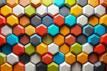 Poster - Abstract Colorful Hexagon Pattern Background Texture