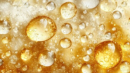 Wall Mural -   A detailed view of yellow and white background with black borders surrounding water droplets