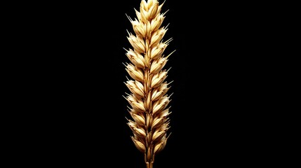 Wall Mural -   A close-up of a wheat stalk on a black background