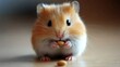 © Olga - A close-up of a hamster eating something on the ground with its front paws positioned on the ground