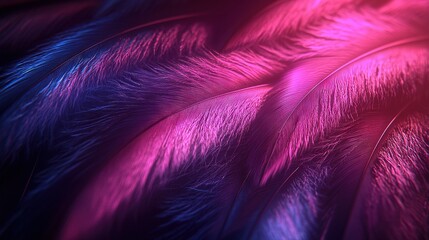 Poster -   A zoomed-in photo of a colorful bird's feathers with a fuzzy depiction of its tail