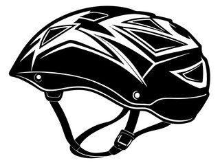 Wall Mural - Climbing helmet black silhouette vector