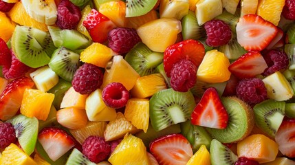 Canvas Print - a close up of a pile of fruit salad