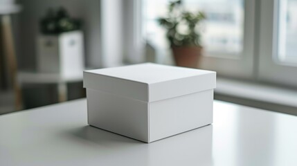 Wall Mural - white box on white table