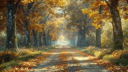 Autumn forest landscape