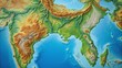 © sarinya - topographic map of India displaying elevation and vegetation , India, topographic map,elevation, terrain, vegetation