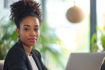 Wall Mural - Portrait of a beautiful black business woman