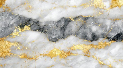 Canvas Print -   A close-up of a black and white marble with golden flecks