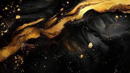 Wall Mural - black and gold wallpaper, close-up view
