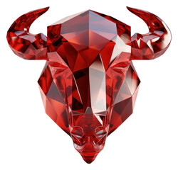 Sticker - PNG Front red bull head gemstone jewelry accessories.