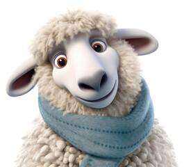 Sticker - PNG Sheep wearing winter Clothes portrait cartoon mammal.