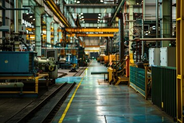 Aufkleber - A large industrial factory filled with various machines and equipment