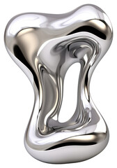 Sticker - PNG  Abstract shiny metallic fluid shape